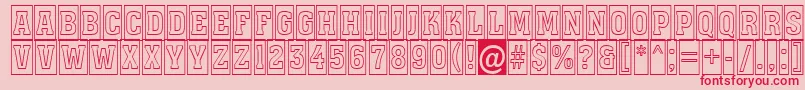 フォントAssuan7 – ピンクの背景に赤い文字