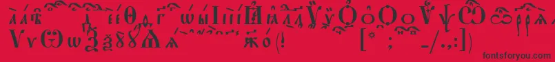 StarouspenskayaKucsSpacedout Font – Black Fonts on Red Background
