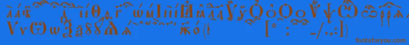 StarouspenskayaKucsSpacedout Font – Brown Fonts on Blue Background
