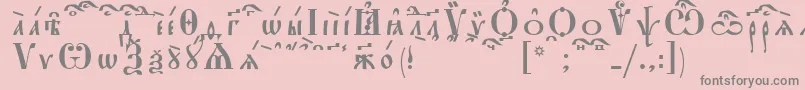 Więcej informacji o czcionce StarouspenskayaKucsSpacedout Czcionka StarouspenskayaKucsSpacedout – szare czcionki na różowym tle