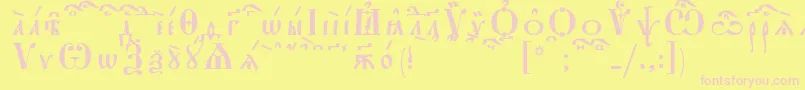 StarouspenskayaKucsSpacedout Font – Pink Fonts on Yellow Background