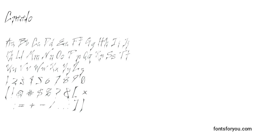 Schriftart Creelo – Alphabet, Zahlen, spezielle Symbole
