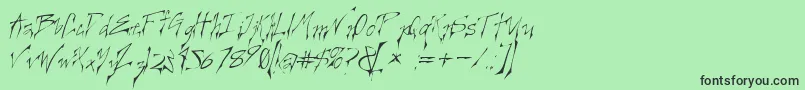 フォントCreelo – 緑の背景に黒い文字