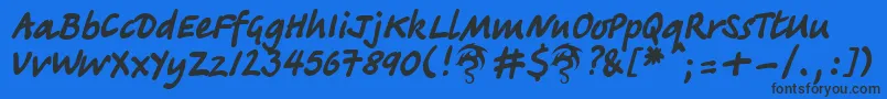 TagirDpNormal Font – Black Fonts on Blue Background