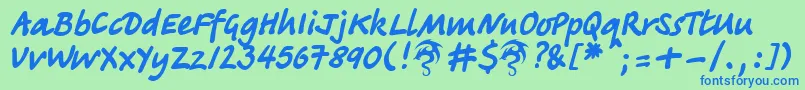 TagirDpNormal Font – Blue Fonts on Green Background