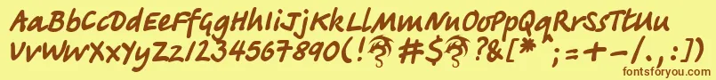 TagirDpNormal Font – Brown Fonts on Yellow Background