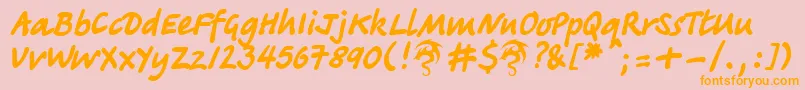 TagirDpNormal Font – Orange Fonts on Pink Background