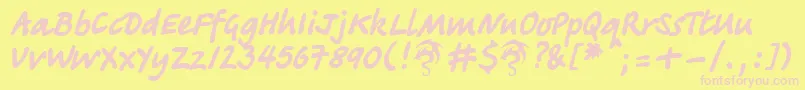 TagirDpNormal Font – Pink Fonts on Yellow Background