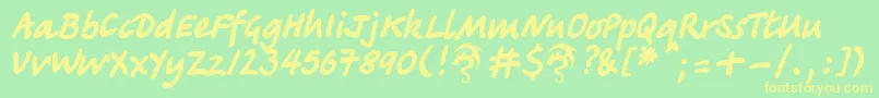 TagirDpNormal Font – Yellow Fonts on Green Background