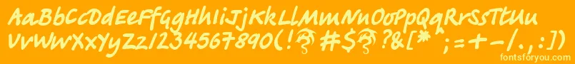TagirDpNormal Font – Yellow Fonts on Orange Background