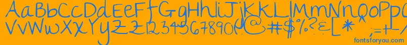 Thegirlnextdoor Font – Blue Fonts on Orange Background