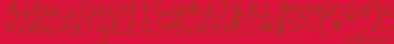 Thegirlnextdoor Font – Brown Fonts on Red Background