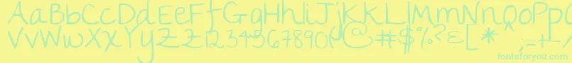 fuente Thegirlnextdoor – Fuentes Verdes Sobre Fondo Amarillo