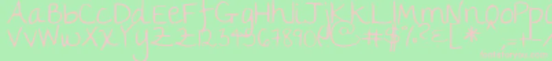 Thegirlnextdoor Font – Pink Fonts on Green Background