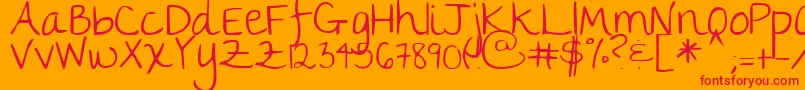 Thegirlnextdoor Font – Red Fonts on Orange Background