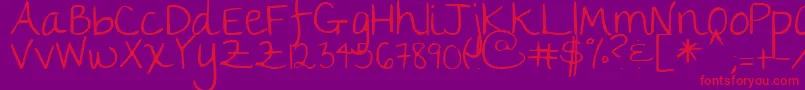 Thegirlnextdoor-Schriftart – Rote Schriften auf violettem Hintergrund