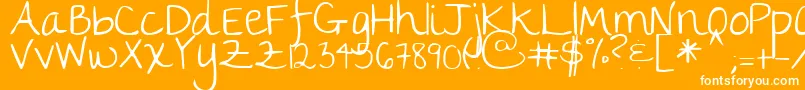 Thegirlnextdoor-Schriftart – Weiße Schriften auf orangefarbenem Hintergrund