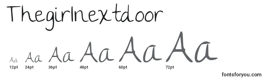 Размеры шрифта Thegirlnextdoor