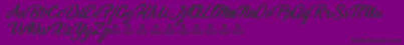 Шрифт BikinisPersonalUse – чёрные шрифты на фиолетовом фоне