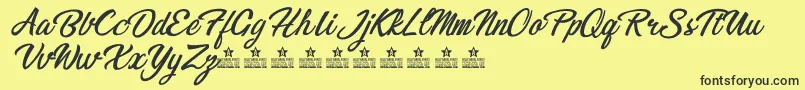 BikinisPersonalUse Font – Black Fonts on Yellow Background