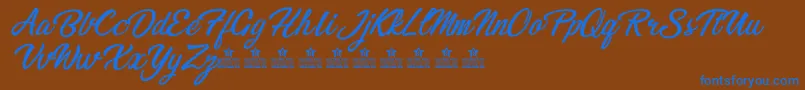 BikinisPersonalUse Font – Blue Fonts on Brown Background