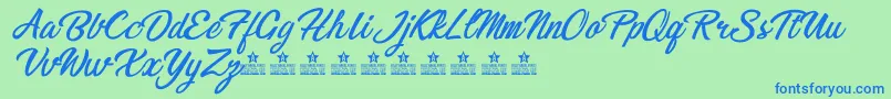 BikinisPersonalUse Font – Blue Fonts on Green Background