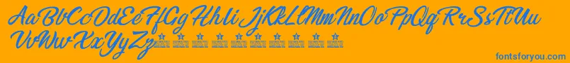 BikinisPersonalUse Font – Blue Fonts on Orange Background