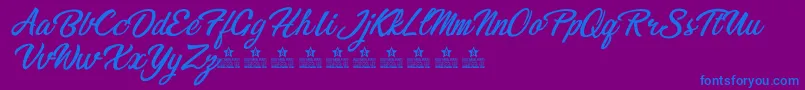 BikinisPersonalUse Font – Blue Fonts on Purple Background