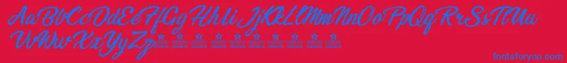 BikinisPersonalUse Font – Blue Fonts on Red Background