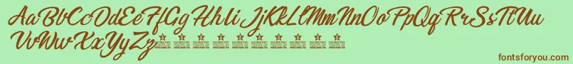 BikinisPersonalUse Font – Brown Fonts on Green Background