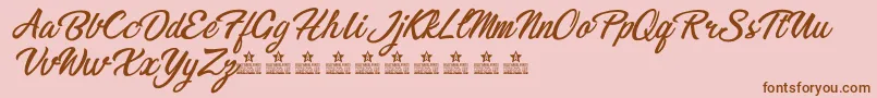 BikinisPersonalUse Font – Brown Fonts on Pink Background