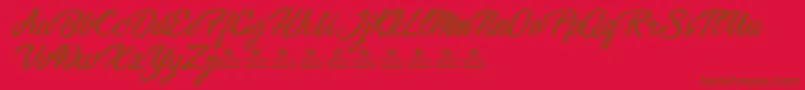 BikinisPersonalUse Font – Brown Fonts on Red Background
