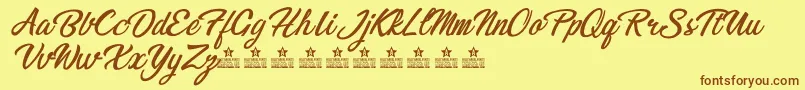 BikinisPersonalUse Font – Brown Fonts on Yellow Background