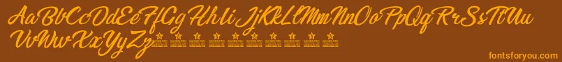 BikinisPersonalUse Font – Orange Fonts on Brown Background