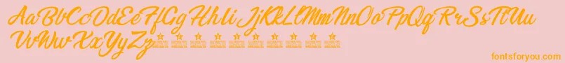 BikinisPersonalUse Font – Orange Fonts on Pink Background