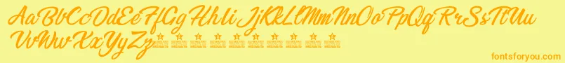 BikinisPersonalUse Font – Orange Fonts on Yellow Background