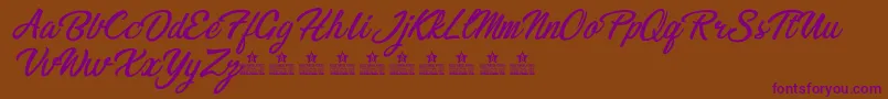 BikinisPersonalUse-Schriftart – Violette Schriften auf braunem Hintergrund