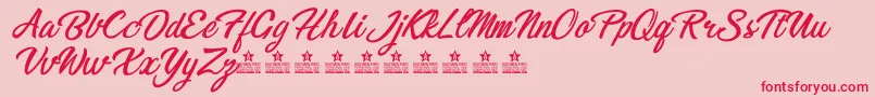 BikinisPersonalUse Font – Red Fonts on Pink Background