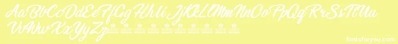 BikinisPersonalUse Font – White Fonts on Yellow Background