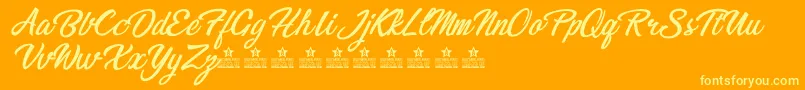 BikinisPersonalUse Font – Yellow Fonts on Orange Background