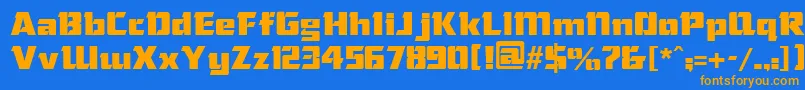 ChiselRegular Font – Orange Fonts on Blue Background