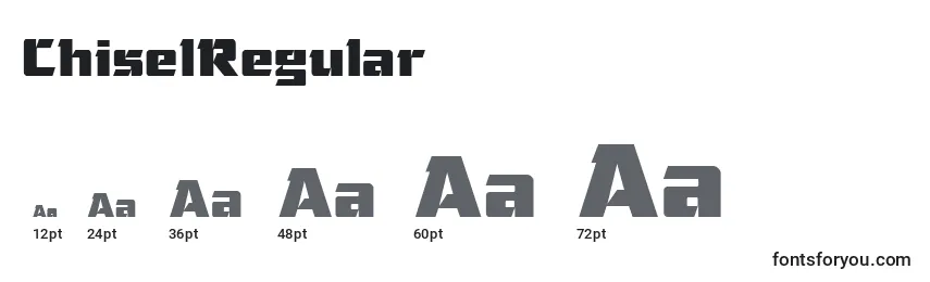 ChiselRegular Font Sizes