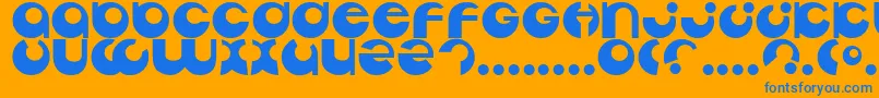 Tabun Font – Blue Fonts on Orange Background