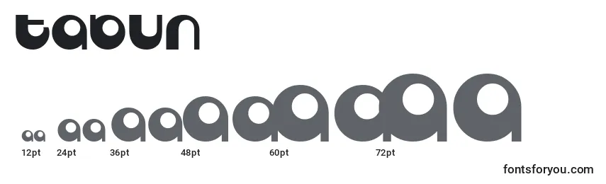 Размеры шрифта Tabun