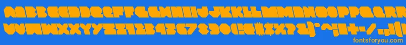 Vxrocketleft Font – Orange Fonts on Blue Background