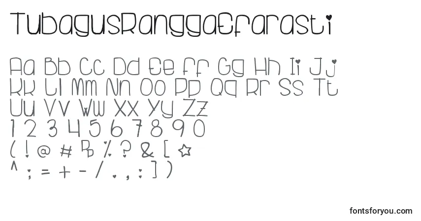 A fonte TubagusRanggaEfarasti – alfabeto, números, caracteres especiais