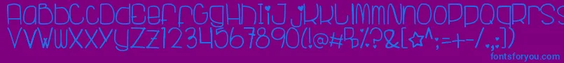 TubagusRanggaEfarasti-Schriftart – Blaue Schriften auf violettem Hintergrund