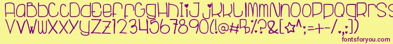 TubagusRanggaEfarasti Font – Purple Fonts on Yellow Background