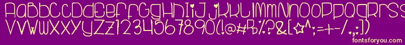 TubagusRanggaEfarasti Font – Yellow Fonts on Purple Background
