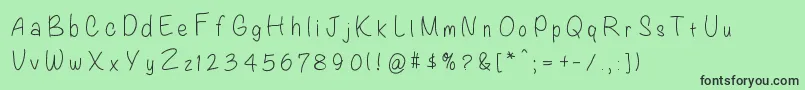 Blondie Font – Black Fonts on Green Background